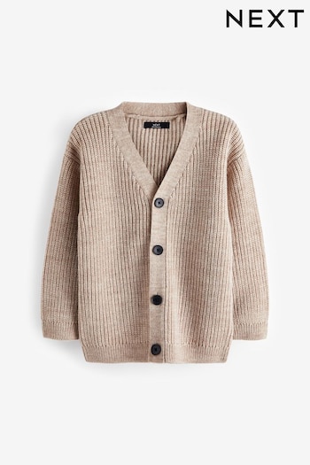 Neutral Knitted Ribbed Cardigan (3-16yrs) (N07011) | £18 - £23