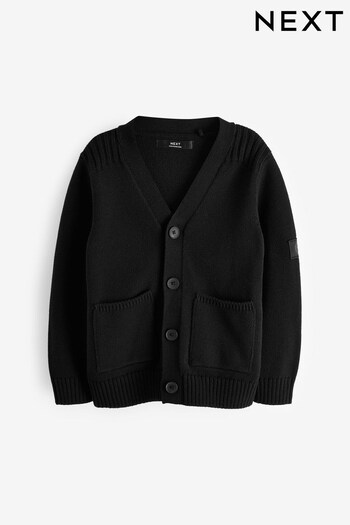 Black Knitted Utility Cardigan (3-16yrs) (N07013) | £16 - £21