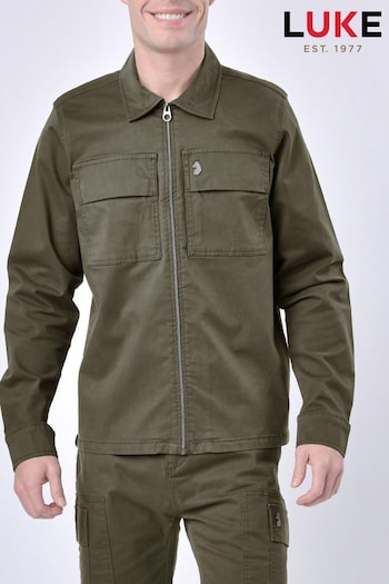 Luke 1977 Green Mashed Military Jacket (N07023) | £85