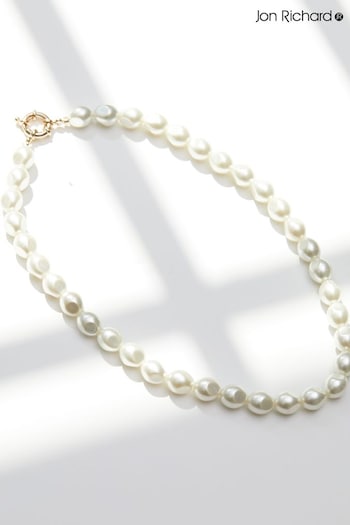 Jon Richard Gold Plated Round Pearl Station Y Drop Necklace (N07114) | £30