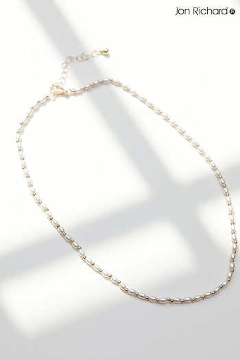 Jon Richard Gold Plated Pearl Toggle Necklace (N07115) | £28