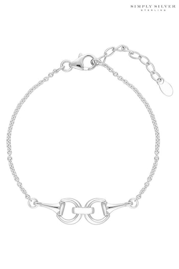 Simply Silver Silver Cubic Zirconia Snaffle Bracelet (N07136) | £40