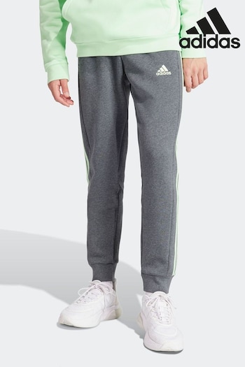 adidas sale Light Grey Sportswear Essentials Fleece 3-Stripes Tapered Cuff Joggers (N07216) | £38