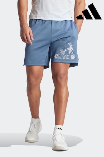 adidas Blue Workout Logo Knit Shorts (N07247) | £33