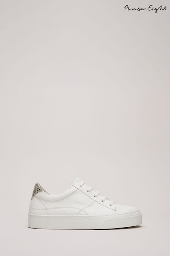 Phase Eight Leather White Trainers (N07248) | £89