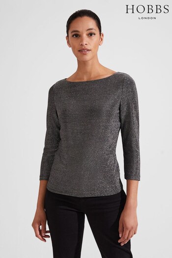 Hobbs Sonya Sparkle Grey Top (N07288) | £45