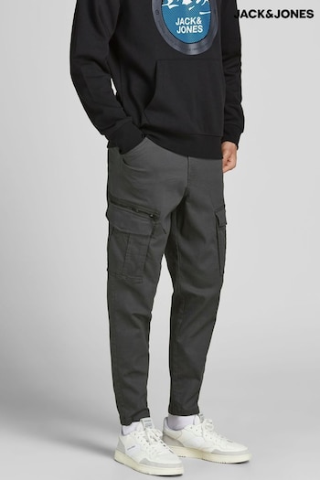 JACK & JONES Grey Cargo Tapered Tailor Trousers (N07292) | £55