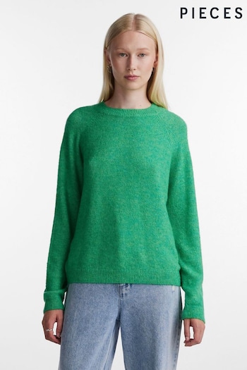 PIECES Green Crew Neck Soft Touch Jumper (N07299) | £25 - £26