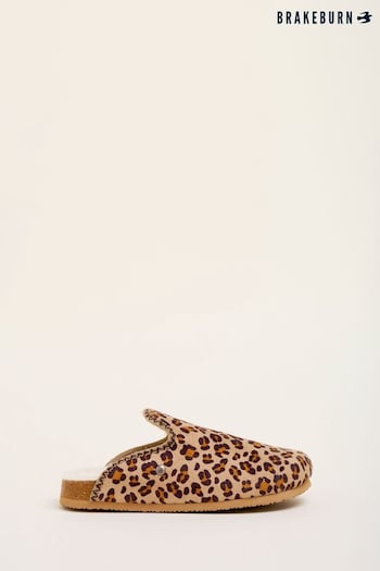 Brakeburn Natural Animal Print Slippers (N07421) | £35