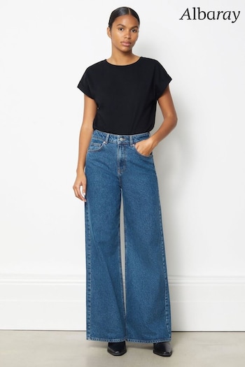 Albaray Blue Full Length Wide Leg Jeans (N07454) | £79