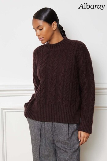 Albaray Red Burgundy Cable Jumper (N07511) | £89