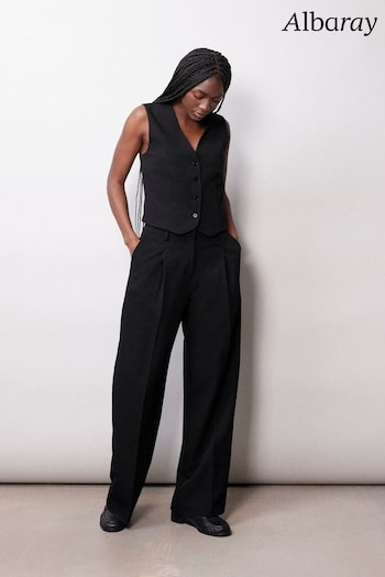 Albaray Black Pleat Front Trousers (N07512) | £89