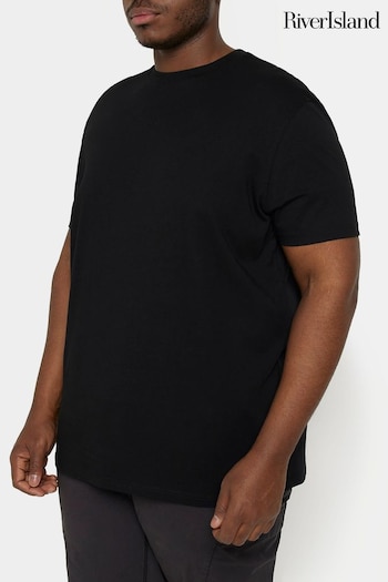 River Island Black Slim Fit Big & Tall T-Shirt (N07522) | £10