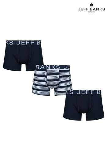 Jeff Banks Blue Stripe Trunks 3PK (N07538) | £16
