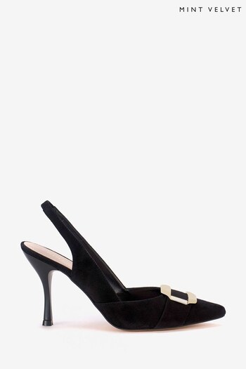 Mint Velvet Black Buckle Detail Heels (N07574) | £129
