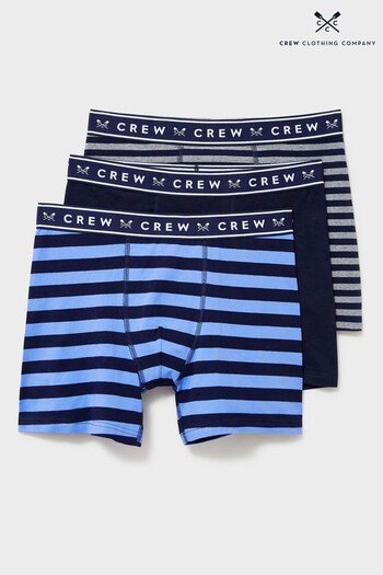 Crew Clothing Company Blue Stripe Cotton Boxers (N07604) | £35