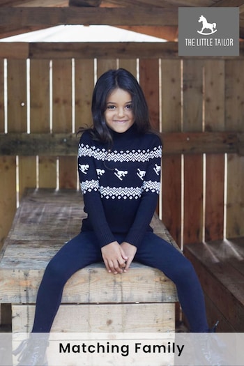 The Little Tailor Kids Cream Slim Fit Ski Design Knitted Christmas Jumper (N07653) | £35