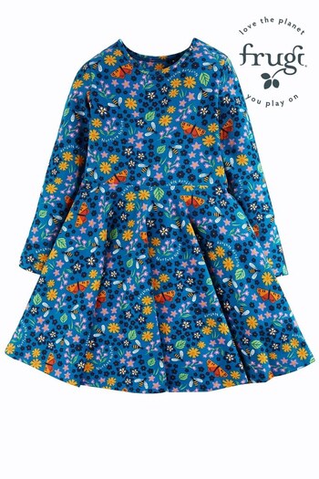 Frugi Blue Sofia Skater Dress (N07661) | £35 - £37