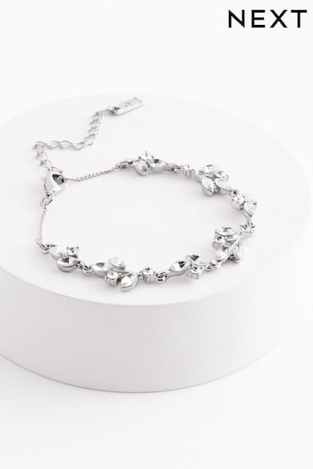 Silver Tone Bridal Leaf Bracelet (N07724) | £14