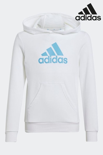adidas cow White Sportswear Big Logo Essentials Cotton Hoodie (N07836) | £30