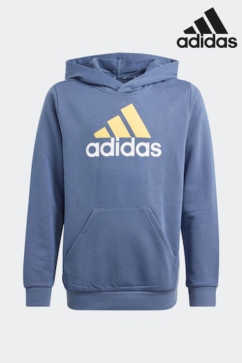 adidas Blue Sportswear Essentials Two-Coloured Big Logo Cotton Hoodie (N07855) | £30