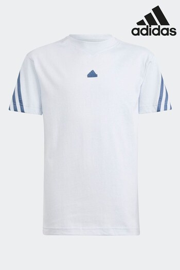 adidas White Chrome Armaniwear Future Icons 3-Stripes T-Shirt (N07862) | £18