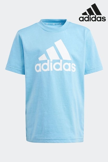 adidas here Blue Sportswear Essentials Logo T-Shirt (N07865) | £12