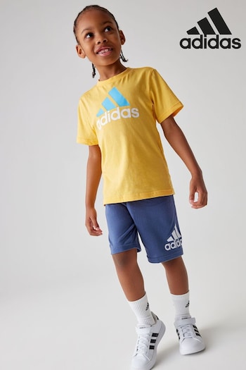 adidas Orange Sportswear Essentials Logo T-Shirt And Shorts Set (N07875) | £25