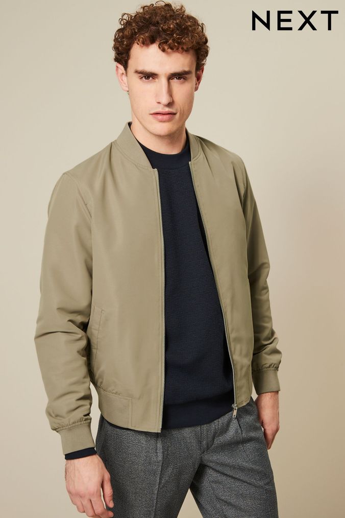 Buy Men s Natural Bomber Coatsandjackets Online Next UK