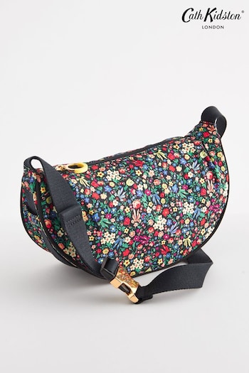 Cath Kidston Black Ditsy Floral Round Mini Shoulder Bag (N07937) | £45