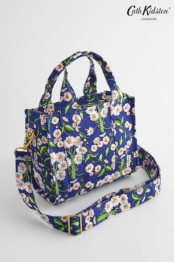 Cath Kidston Navy Floral Mini Bonded Cross Body Tote Bag (N07988) | £60