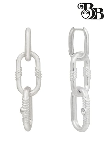 Bibi Bijoux Silver Tone 'Courage' Chunky Chain Earrings (N09082) | £25