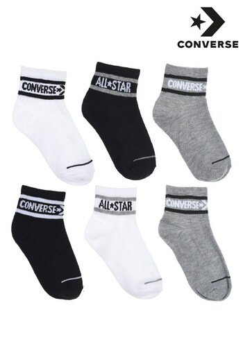 Converse jam Grey Basic Wordmark Socks 6 Pack (N09111) | £18