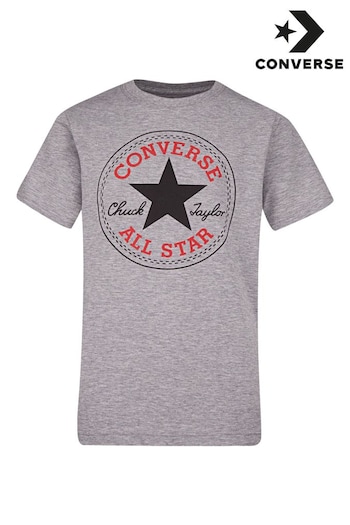 Converse 161423f Grey Chuck Patch T-Shirt (N09126) | £16