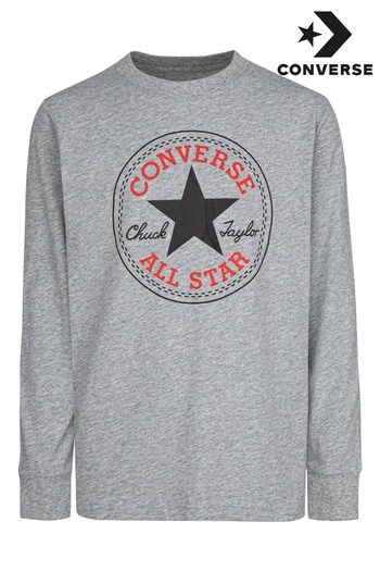 Converse Just Grey Chuck Patch Long Sleeve T-Shirt (N09127) | £20