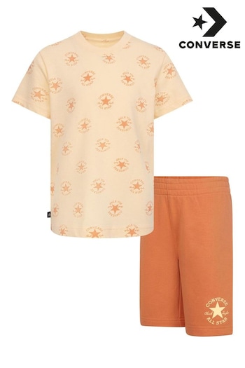 Converse World Orange Converse World Green T-Shirts and Shorts Set (N09128) | £30