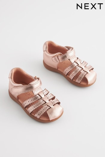 Rose Gold Wide Fit (G) First Walker Fisherman Sandals ICON (N09156) | £28