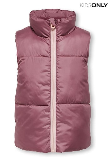 ONLY KIDS Pink 2 Tone Reversible Padded Quilted Gilet (N09175) | £35