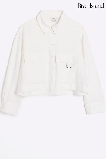 River Island White Girls Boxy Shirt (N09236) | £22