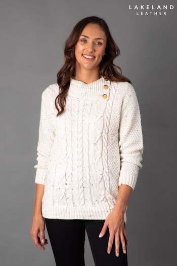 Lakeland Leather Cream Justine Cable Knit Jumper (N09275) | £40