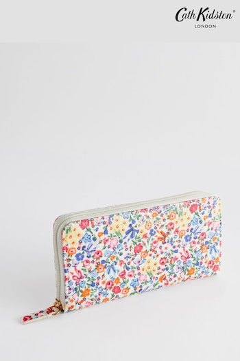 Cath Kidston Blue/Yellow Ditsy Floral Continental Zip Card and Coin Wallet (N09387) | £34