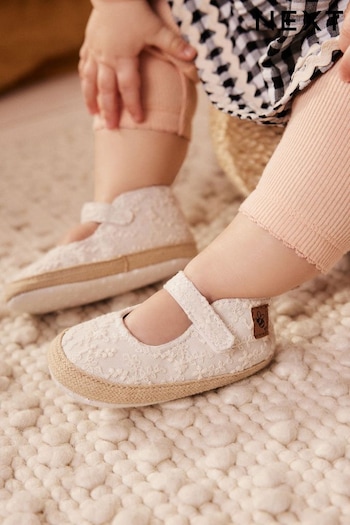 Ecru Cream Mary Jane Baby rebellious Shoes (0-24mths) (N09419) | £9