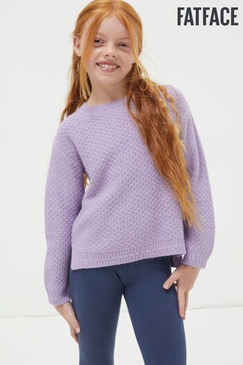 FatFace Purple Ellie Knitted Jumper (N09427) | £26