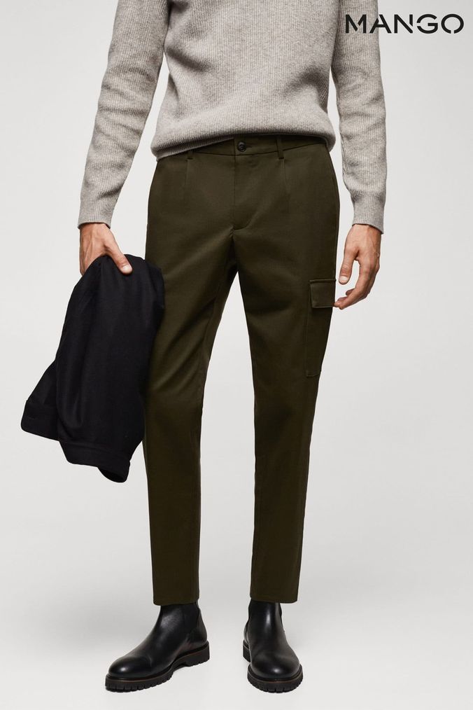 Buy Men s Green Mango Trousers Online Next UK