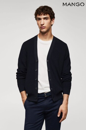 Mango Blue Structured Cotton Cardigan (N09459) | £60