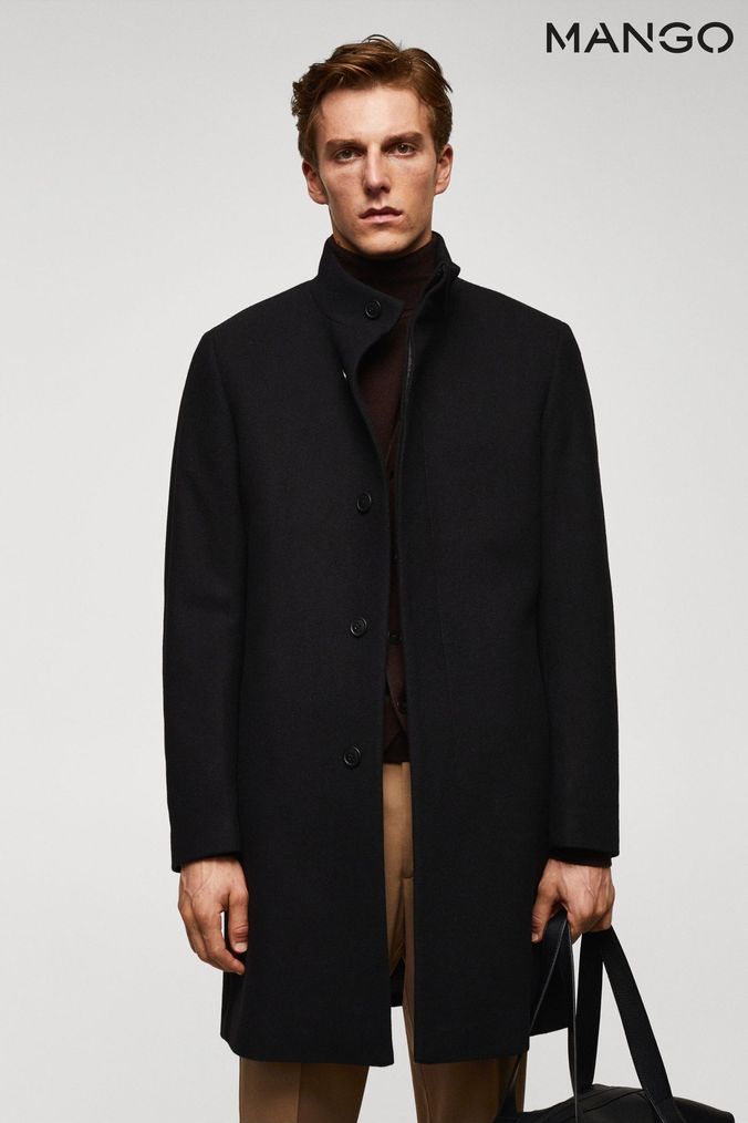 Buy Men s Longline Wool Blend Coatsandjackets Online Next UK
