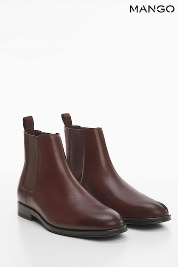 Mango Monovar Polished Leather Chelsea Boots (N09497) | £120