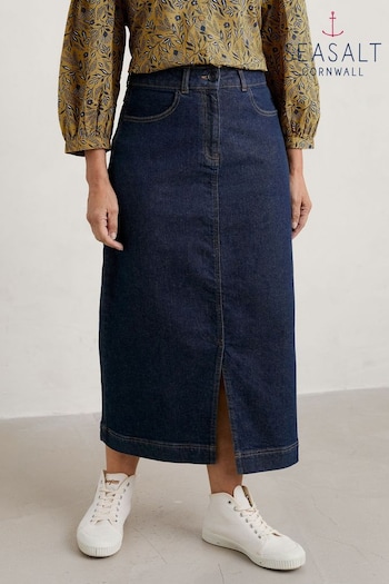 Seasalt Blue Bowline Denim Midi Skirt (N09514) | £66
