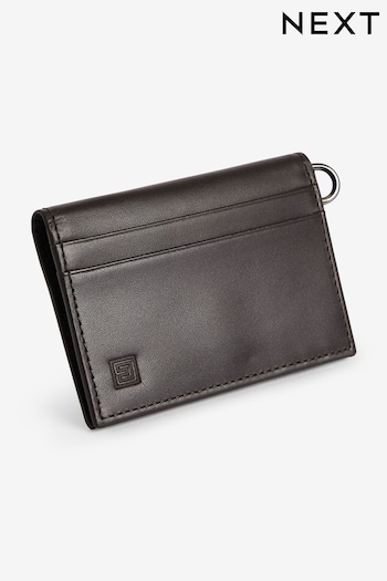 Black Leather Card Holder With Lanyard (N09598) | £16