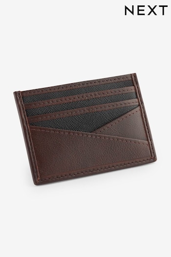 Brown Saffiano Texture Cardholder (N09599) | £12